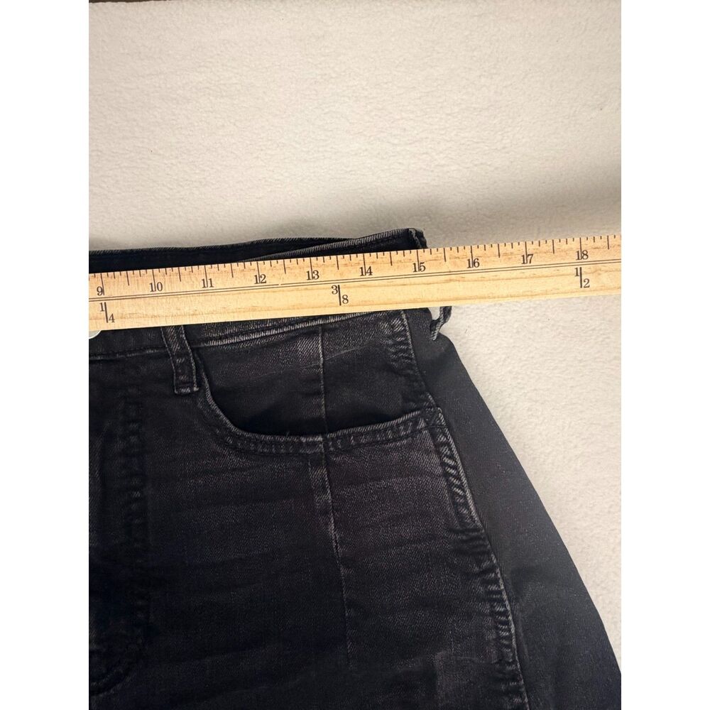 Pilcro Anthropologie Black Wide Leg Crop Jeans Women's High Rise Utility Denim - Picture 5 of 7